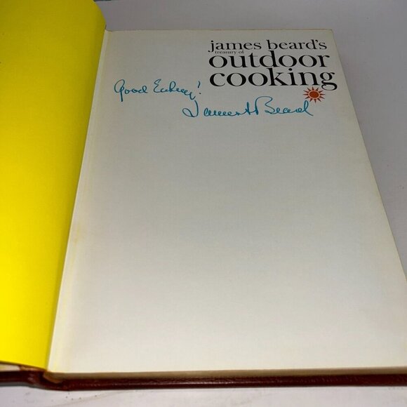 SIGNED James Beard's Treasury of Outdoor Cooking (1960) Leather Binding Beard - Picture 9 of 13